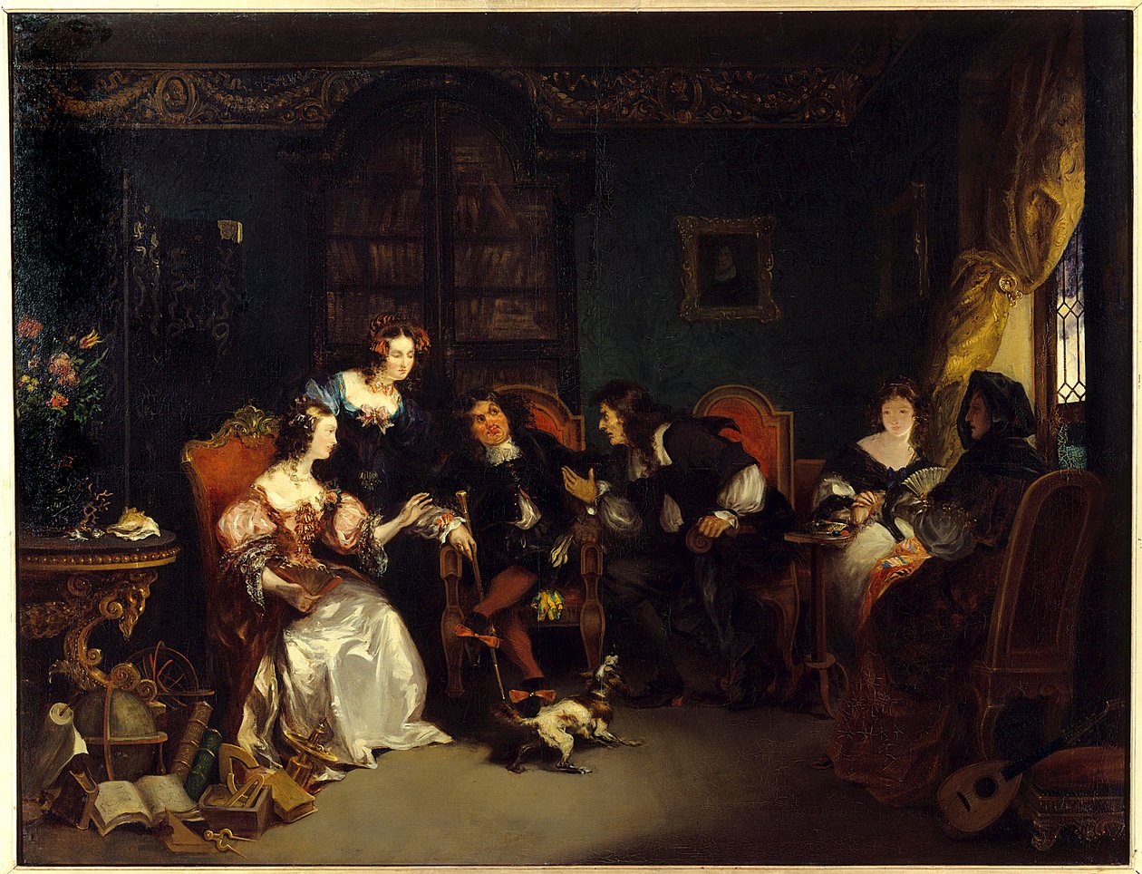 Trissotin és Vadius vitája. Moliere „Les womans savantes” című darabjából vett jelenet; 3. felvonás, 5. jelenet alkotó: Henri Hippolyte Poterlet
