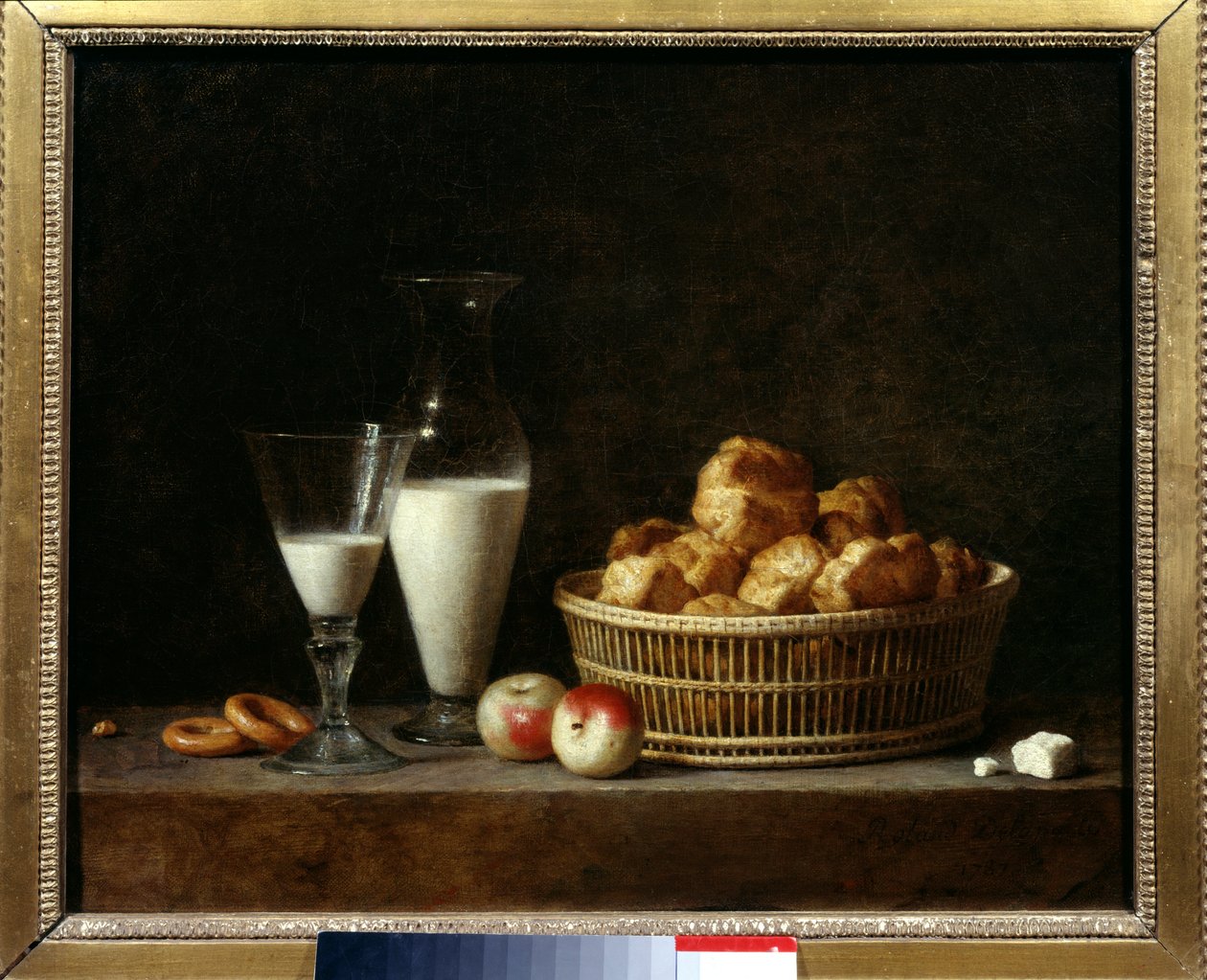 A kis snack vagy kancsó orgeat Roland Delaporte (de la Porte) festménye (1724-1793) 1787 V. 0,37x0,46 m Párizs, Louvre Múzeum. alkotó: Henri Horace Roland Delaporte
