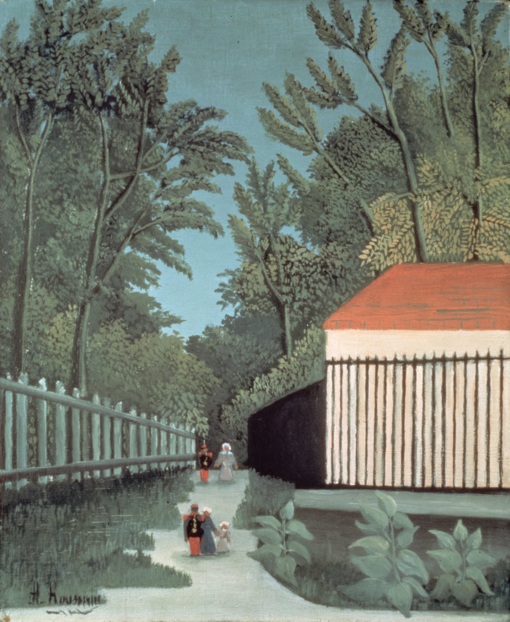 Táj a Montsouris Parkban öt figurával alkotó: Henri J.F. Rousseau