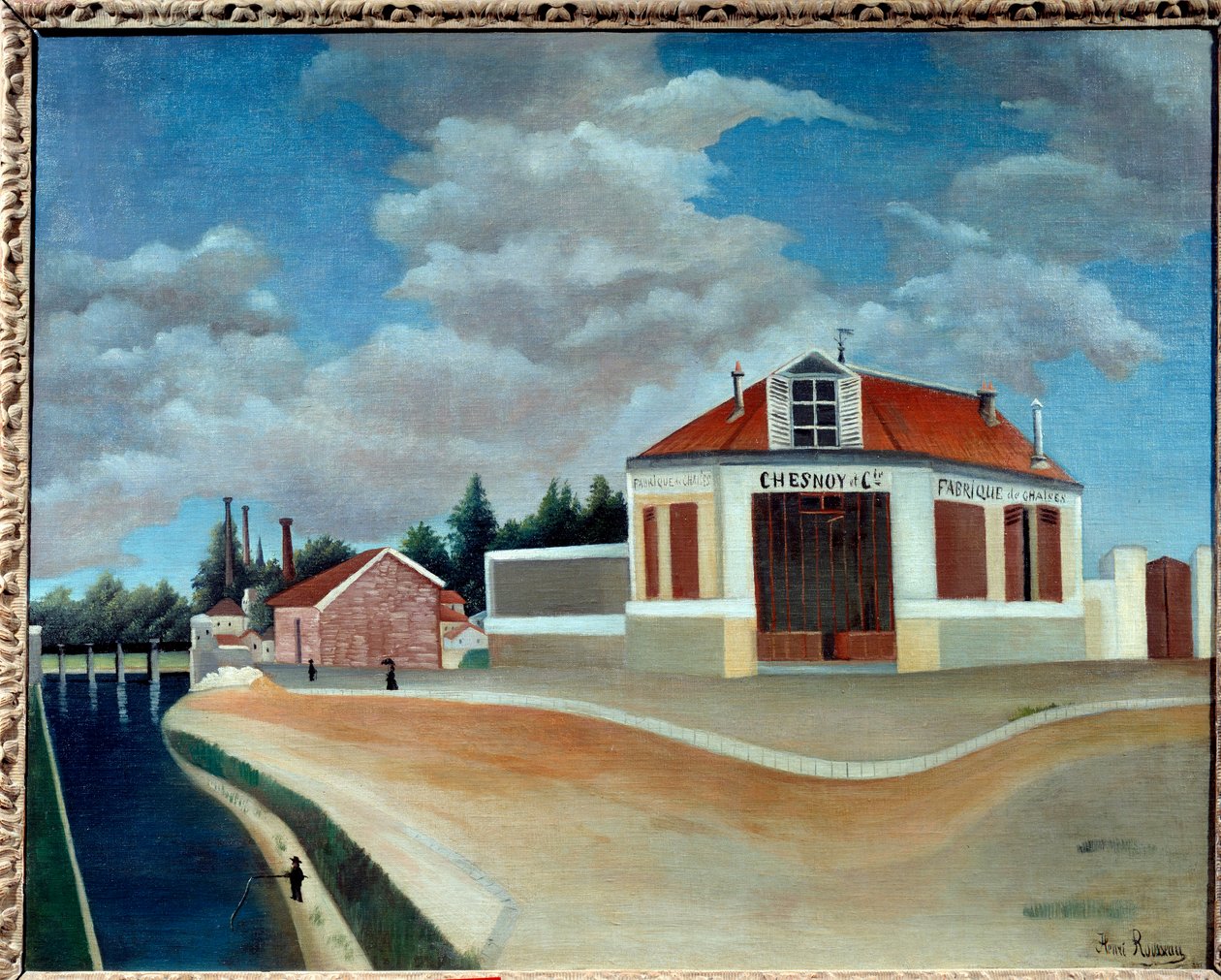 Székgyár Alfortville-ben Henri Rousseau dit le Douanier Rousseau festménye (1844-1910) 1897 V. 0,73x0,92 m Párizs, Orangerie Múzeum – Alfortville-i székgyár. Henri Rousseau Le Douanier Rousseau (1844-1910) című festménye alkotó: Henri J.F. Rousseau