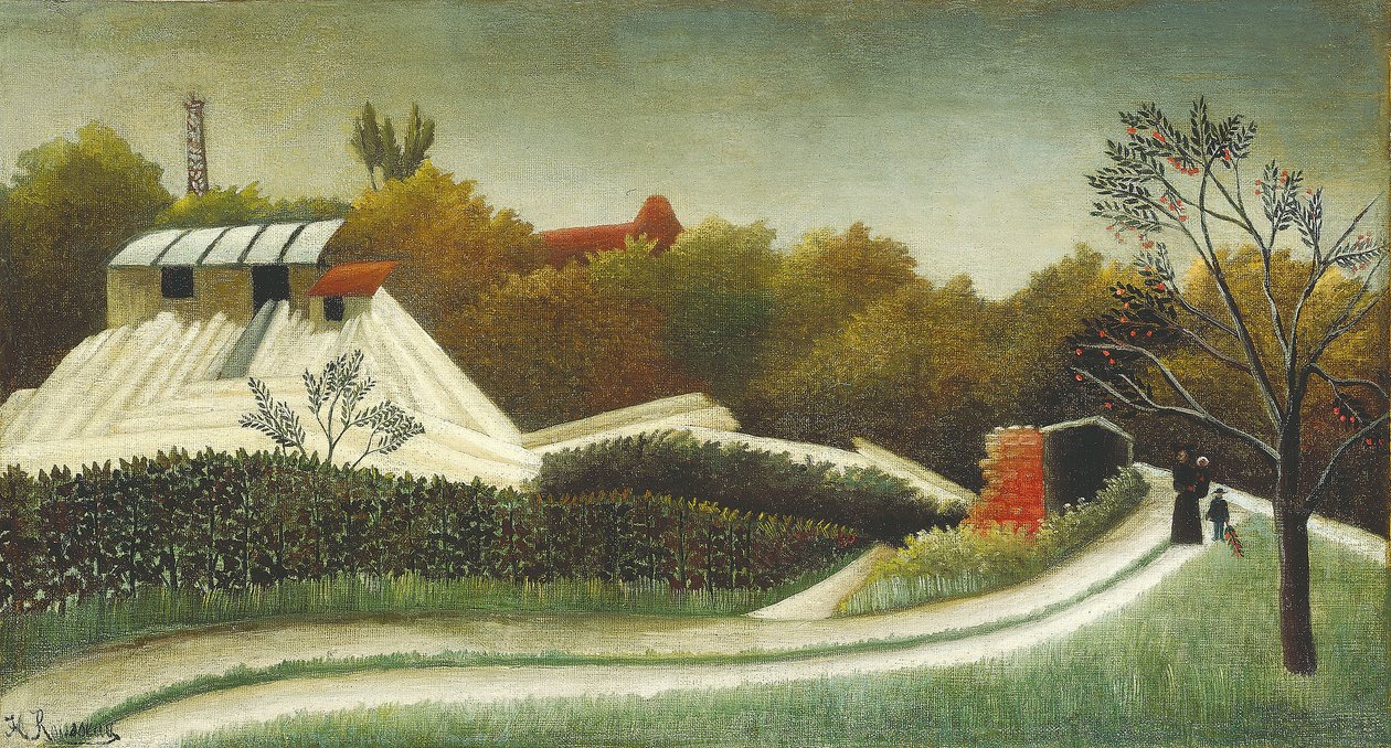 Fűrésztelep, Párizs külvárosa, 1893-95 körül (olaj, vászon) alkotó: Henri J.F. (1844 1910) Rousseau