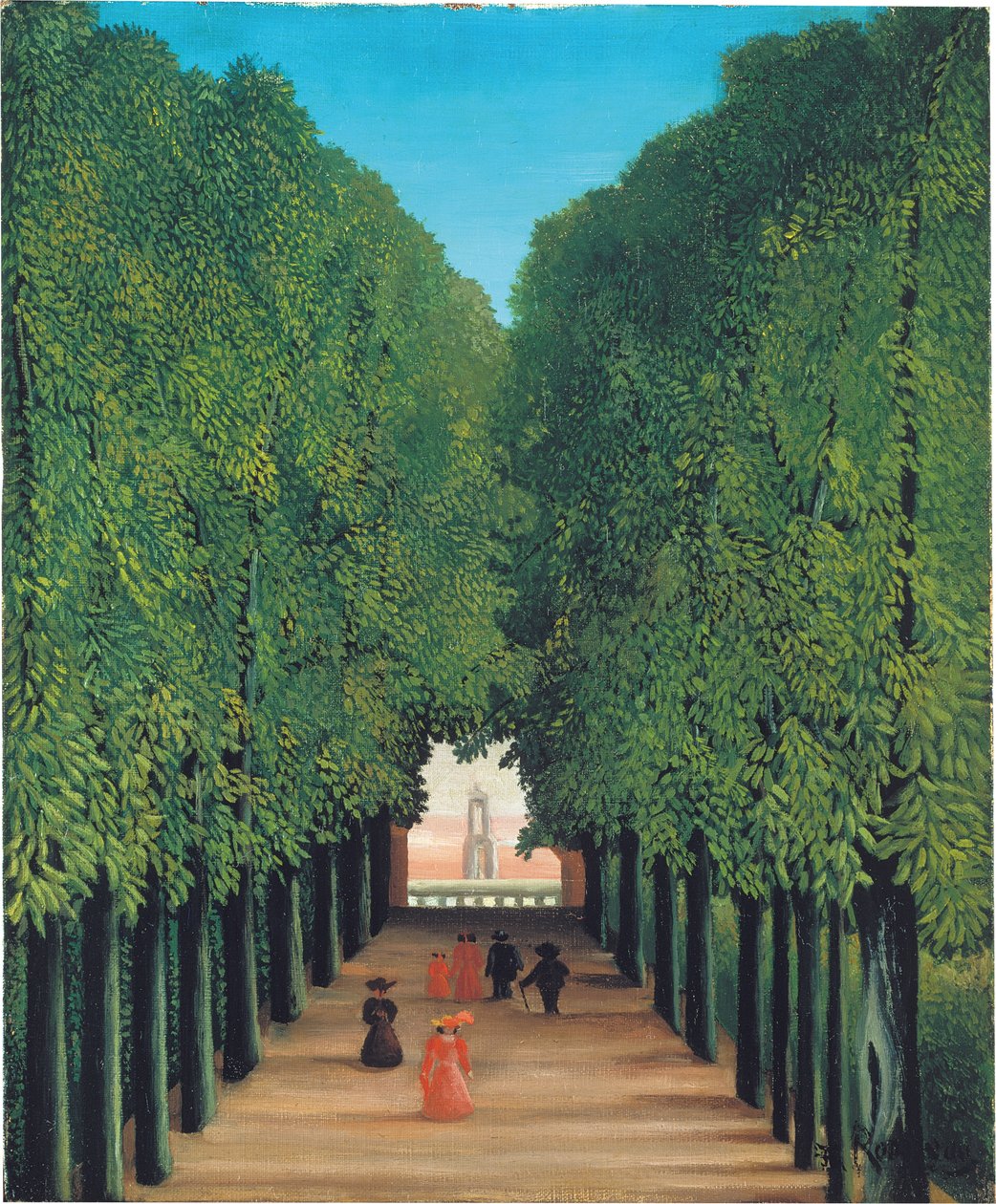 The Avenue in the Park Saint Cloud, 1908 körül (olaj, vászon) alkotó: Henri Rousseau