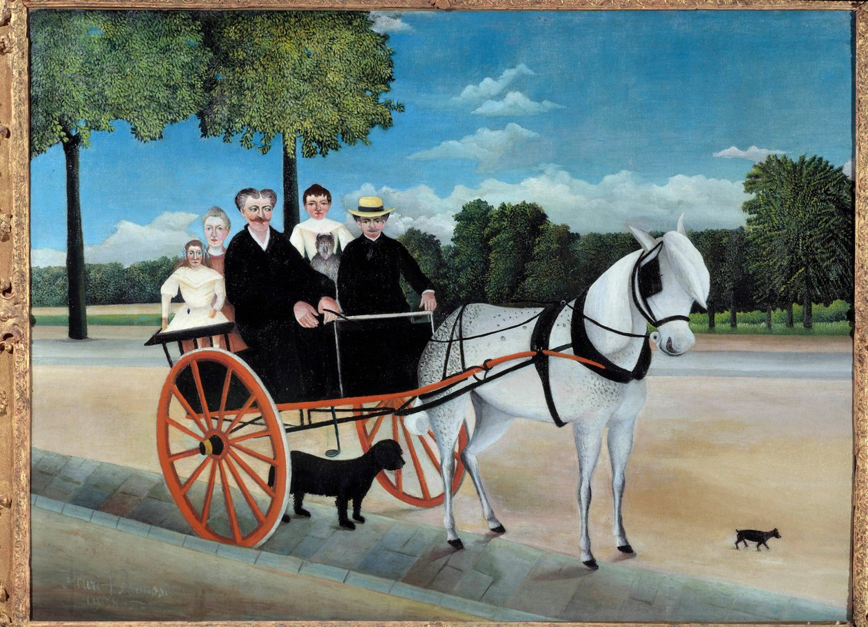 Henri Rousseau festménye: Junier atya kocsija: Rousseau vám (1844-1910) 1908 V. 1,29x0,97 m Párizs, Musee de l