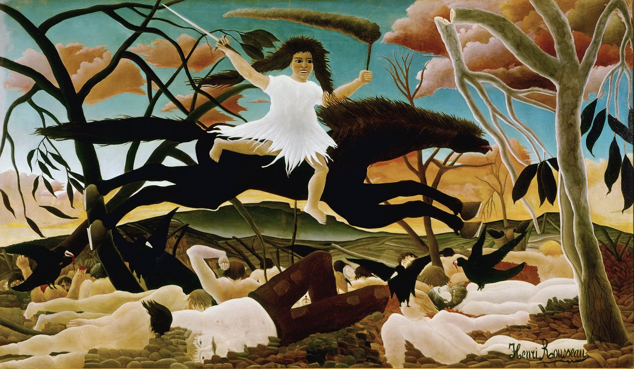 A háború vagy a viszály meglovagolása Henri Rousseau dit le Douanier Rousseau (1844-1910) festménye. 1894. V. 114x195 Párizs, Musee d