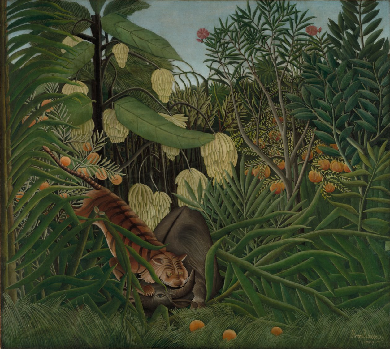 Harc egy tigris és egy bivaly között, 1908 alkotó: Henri J.F. Rousseau