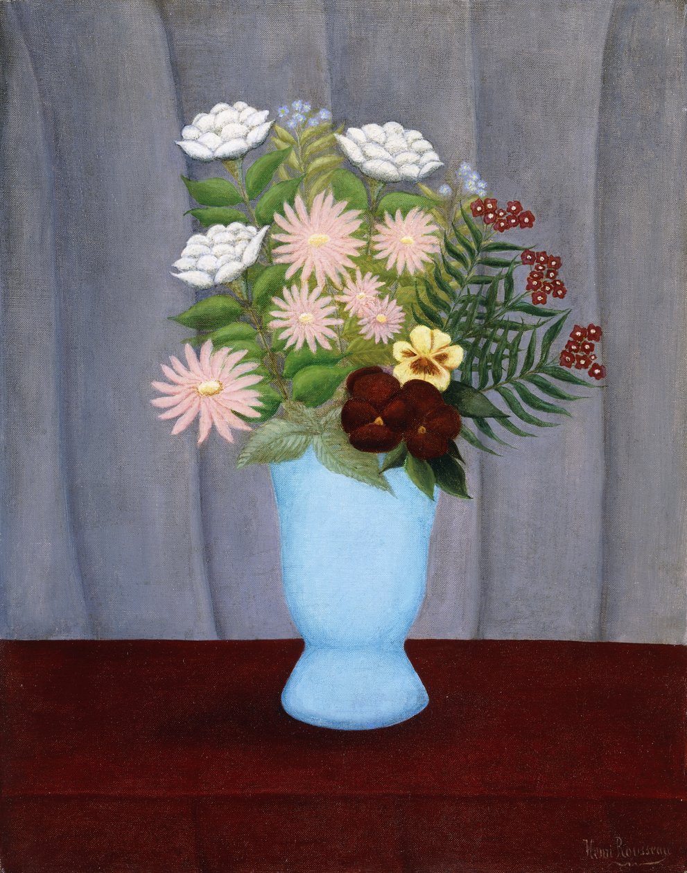Kerti virágok; Kerti virágok, 1909-1910 körül alkotó: Henri J.F. Rousseau
