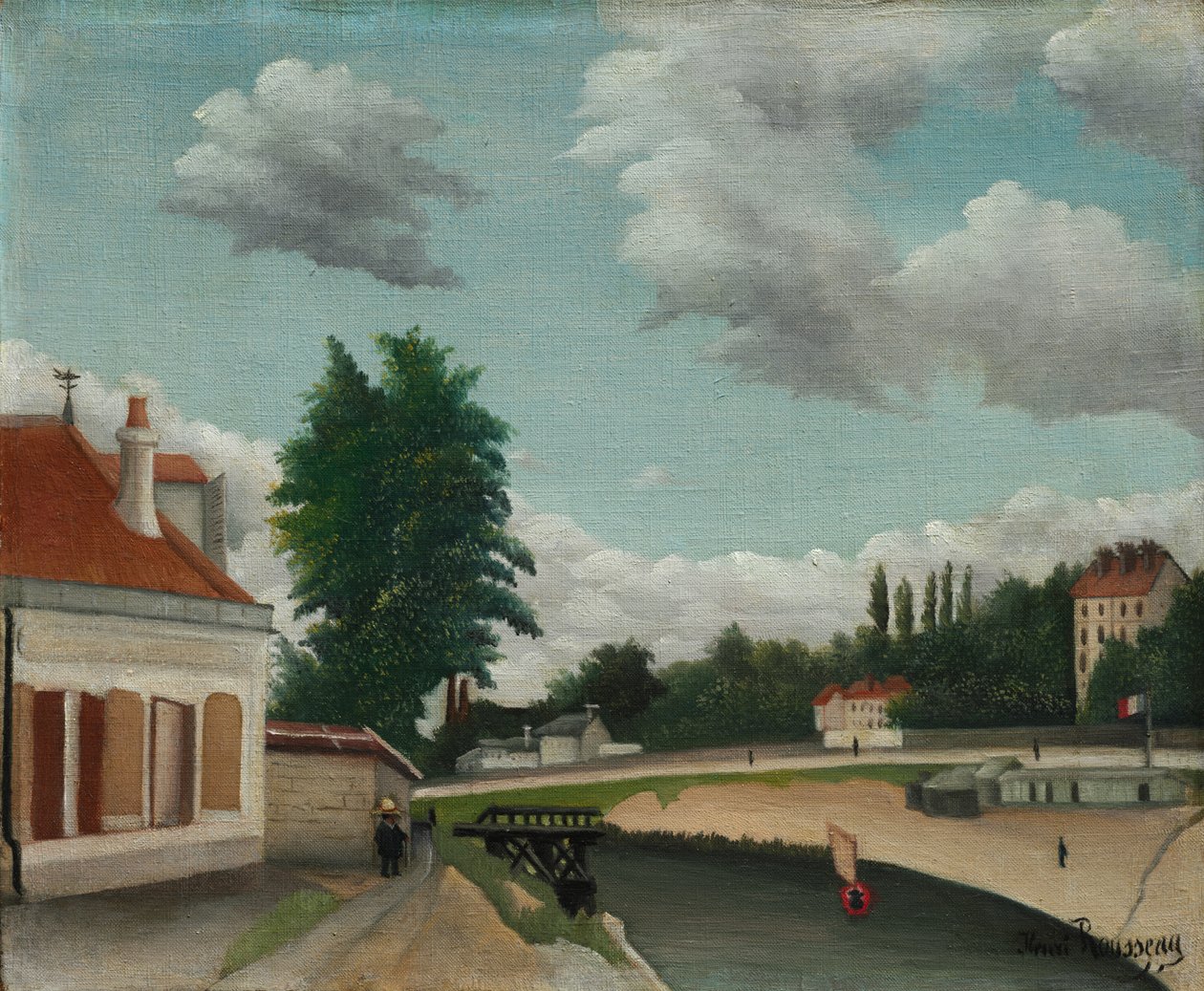 Párizs külvárosa, 1900 körül alkotó: Henri J.F. Rousseau