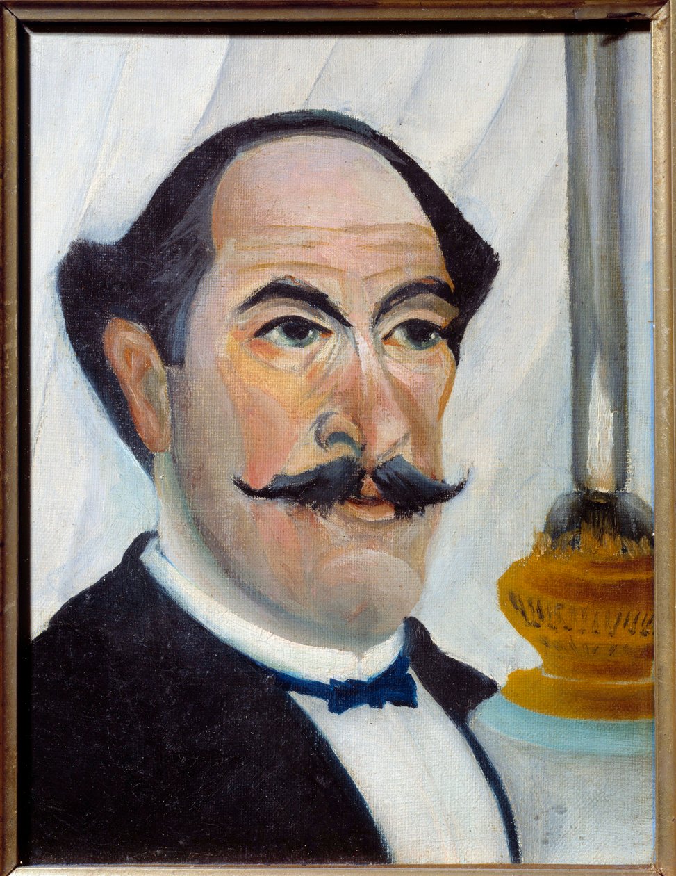 Önarckép Henri Rousseau lámpafestményével a Le Douanier Rousseau-ban alkotó: Henri J.F. Rousseau