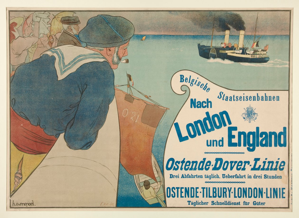 Belga Nemzeti Vasút Londonba és Angliába alkotó: Henri Jacques Edouard Evenepoel