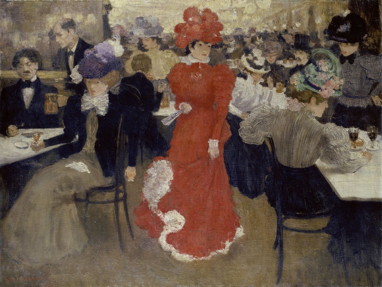 A párizsi Café dHarcourtban alkotó: Henri Jacques Edouard Evenepoel