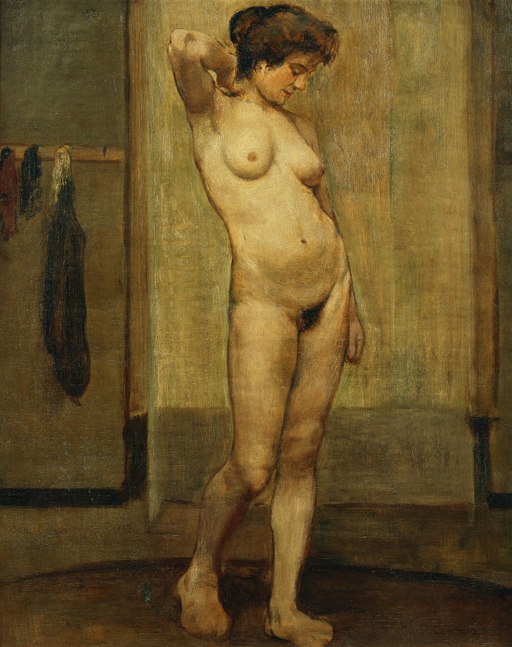 álló akt; Most debout, alkotó: Henri Jacques Edouard Evenepoel