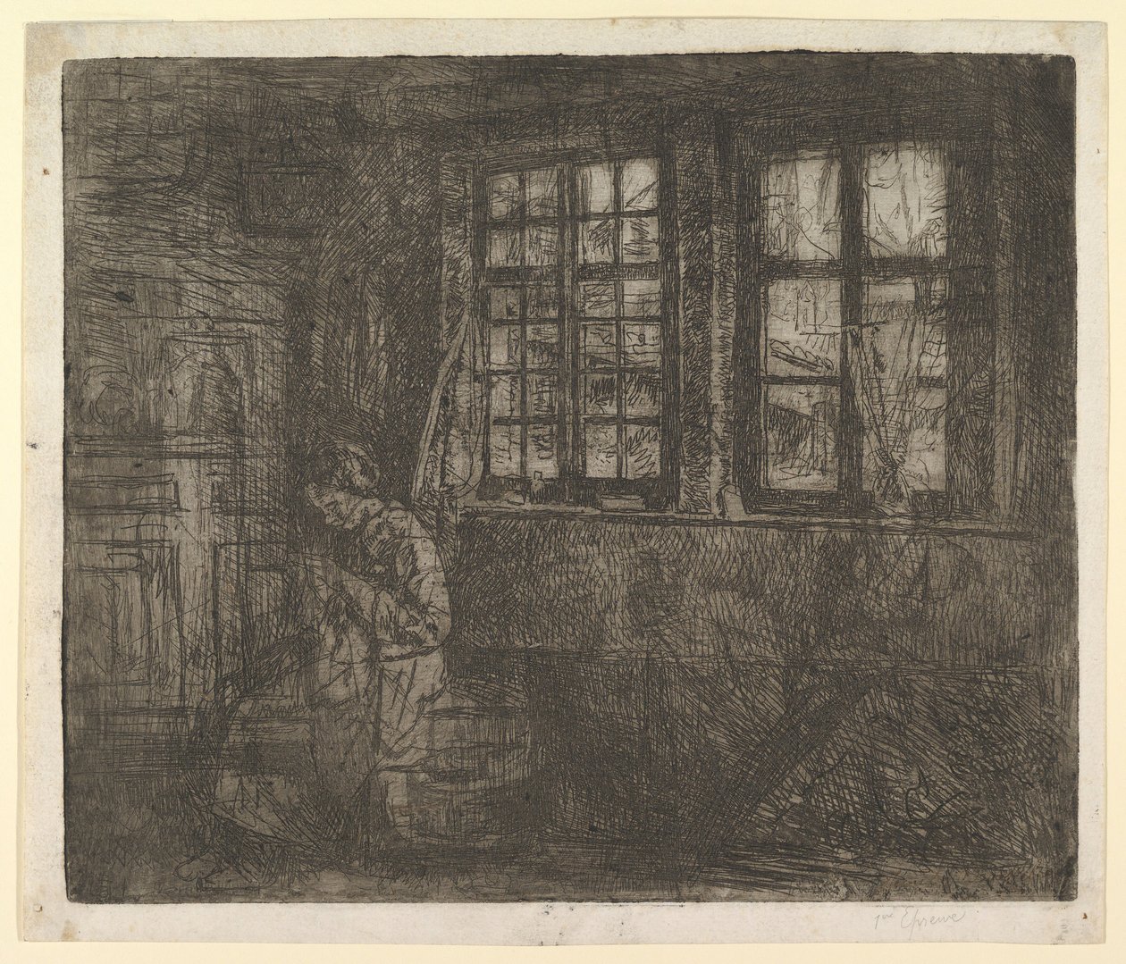 A varrónő, kb. 1863. alkotó: Henri Jean Augustin de Braekeleer