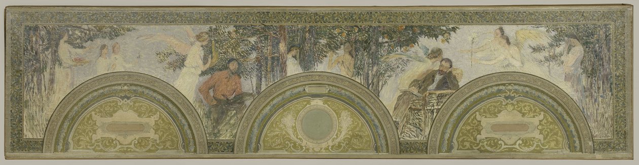 A párizsi Hôtel de Ville de Paris déli bejárati szalonjának vázlata: Festészet - Irodalom alkotó: Henri Jean Guillaume Martin