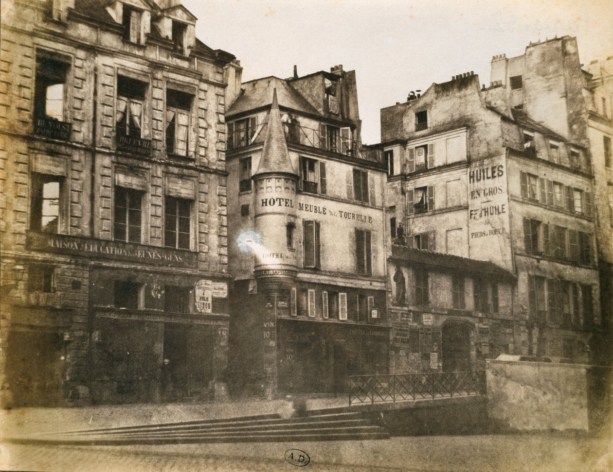 Kilátás a párizsi utcára a Hotel de Ville felé nézve, 1851 körül (kalotípus fotó) alkotó: Henri Jean Louis Le Secq