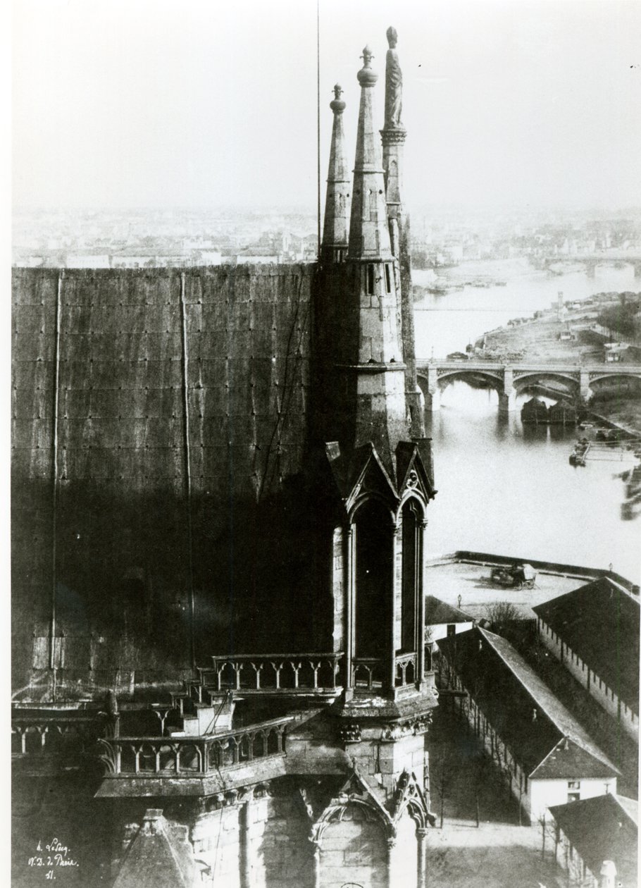 Kilátás a párizsi Notre-Dame-székesegyházra és a Szajna folyóra, 1853 körül alkotó: Henri Jean Louis Le Secq
