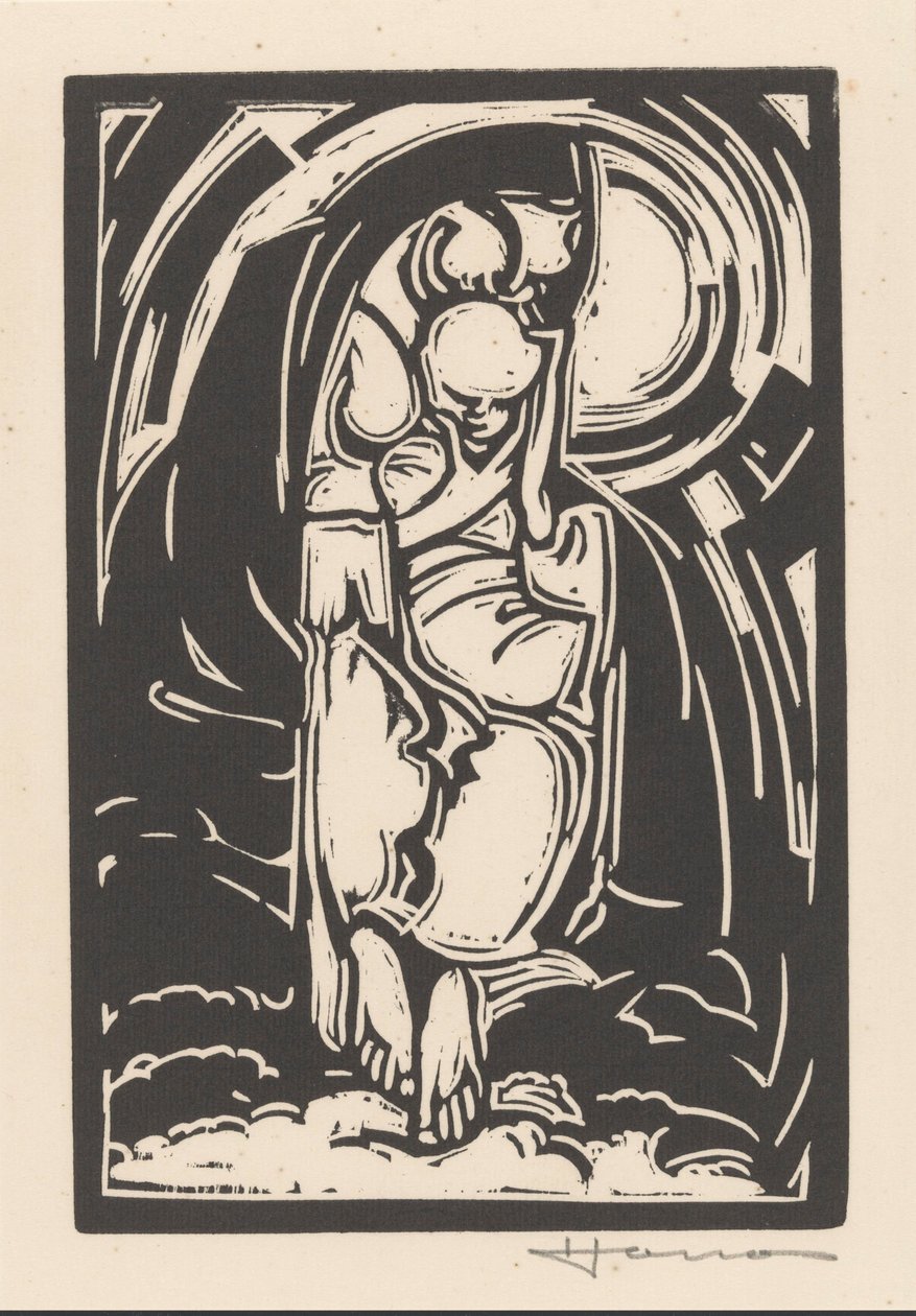 Állát tartó alak alkotó: Henri Jonas (signed by artist)