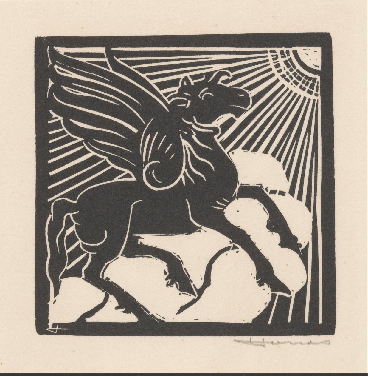 szárnyas ló alkotó: Henri Jonas (signed by artist)