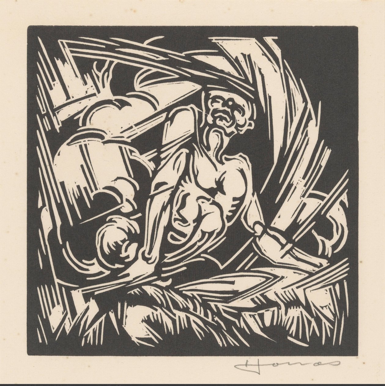 A szél megszemélyesítése alkotó: Henri Jonas (signed by artist)