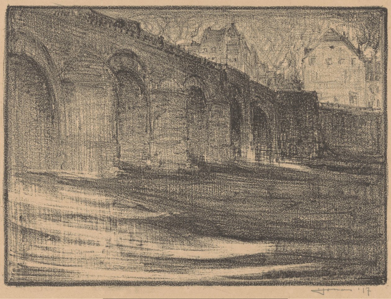 St Servaas híd a Maas felett Maastrichtban alkotó: Henri Jonas (signed by artist)
