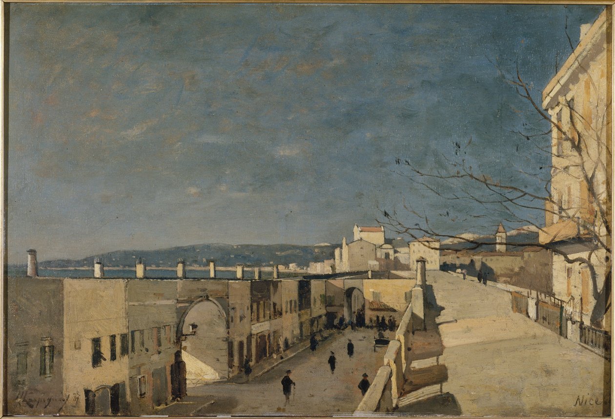 Egy nizzai rakpart, Les Ponchettes alkotó: Henri Joseph Harpignies