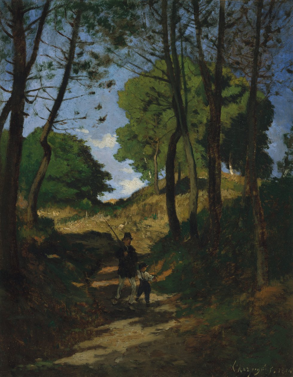 Fenyőfák Les Trembleaux-ban, Marlotte Sapins aux Trembleaux közelében, Marlotte-ban, 1854. alkotó: Henri Joseph Harpignies