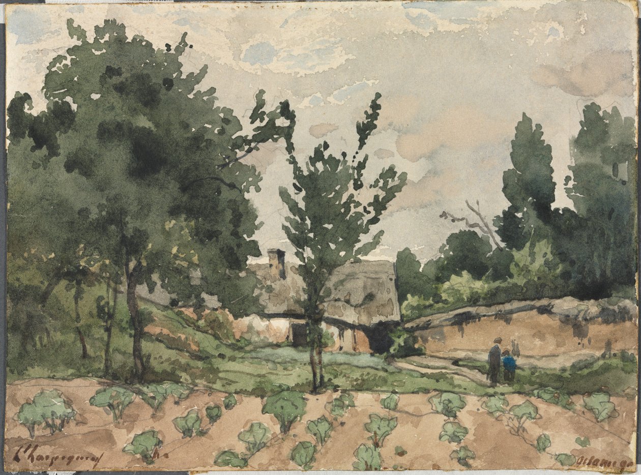 Táj parasztházzal alkotó: Henri Joseph Harpignies