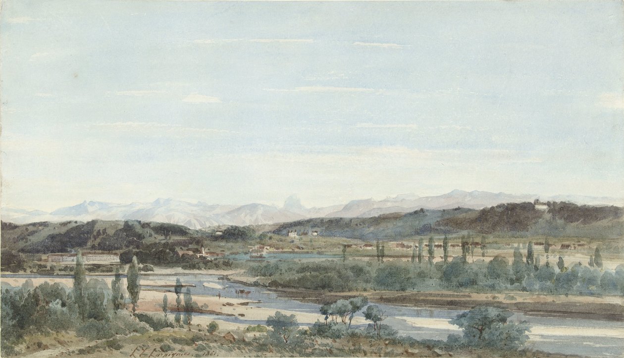 Táj egy folyó völgyével Dél-Franciaországban alkotó: Henri Joseph Harpignies