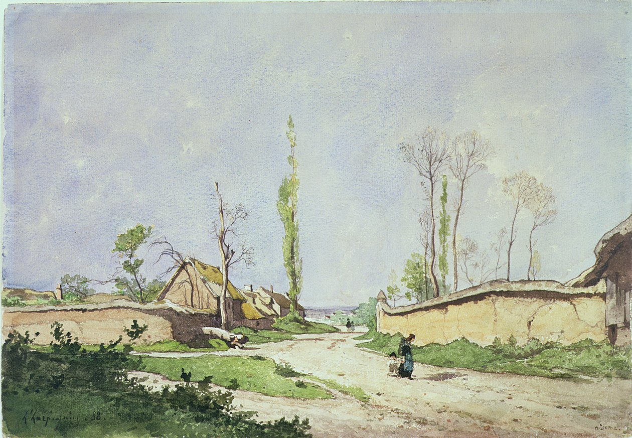 No.1534 A Village Road, Oiseme, 1888 alkotó: Henri Joseph Harpignies