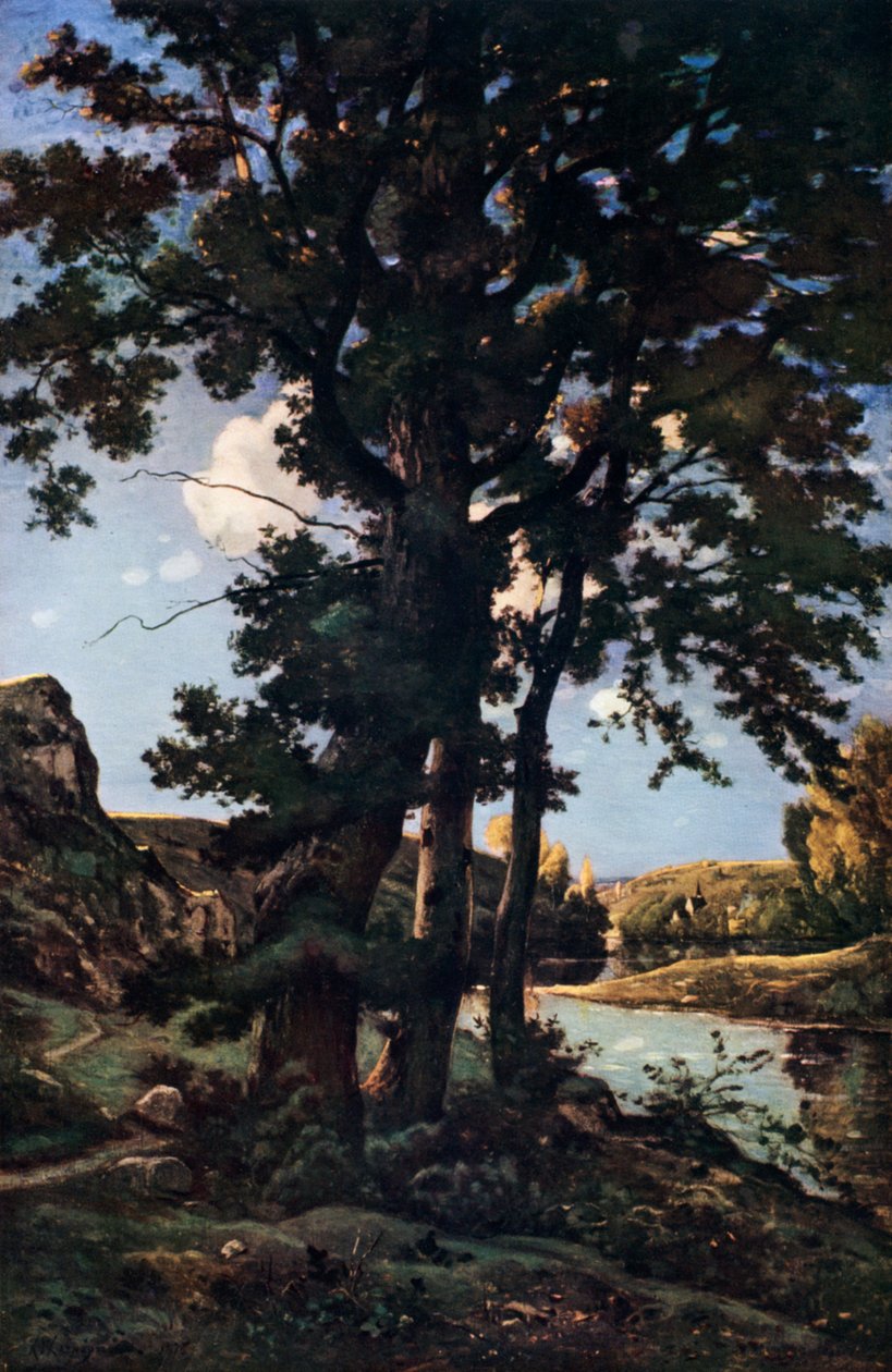 Tölgyfák Chateaurenardban, Franciaországban, 1926. alkotó: Henri Joseph Harpignies