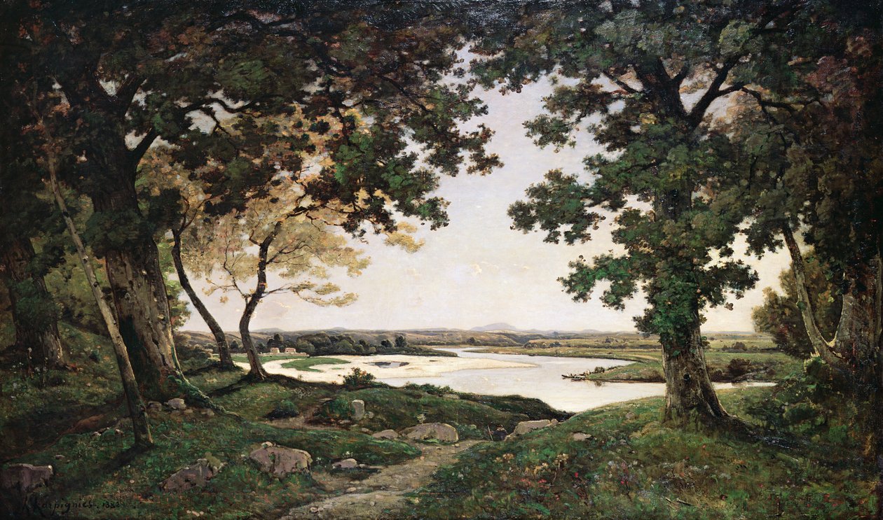 Erdős táj homokos folyóval, 1882 alkotó: Henri Joseph Harpignies