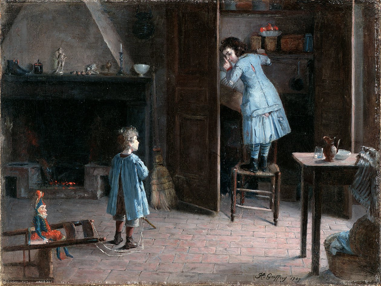Gyermekek egy belső térben, 1907 alkotó: Henri Jules Jean Geoffroy