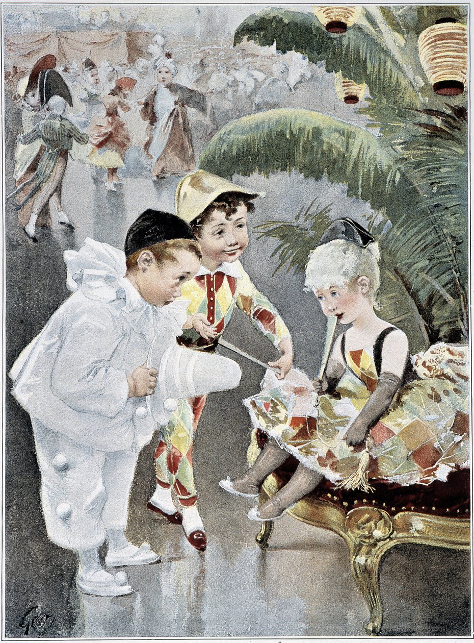 Gyermek jelmez vagy álarcos bál - ill. Geoffroy, „Figaro Illustré”, 1901. május alkotó: Henri Jules Jean Geoffroy