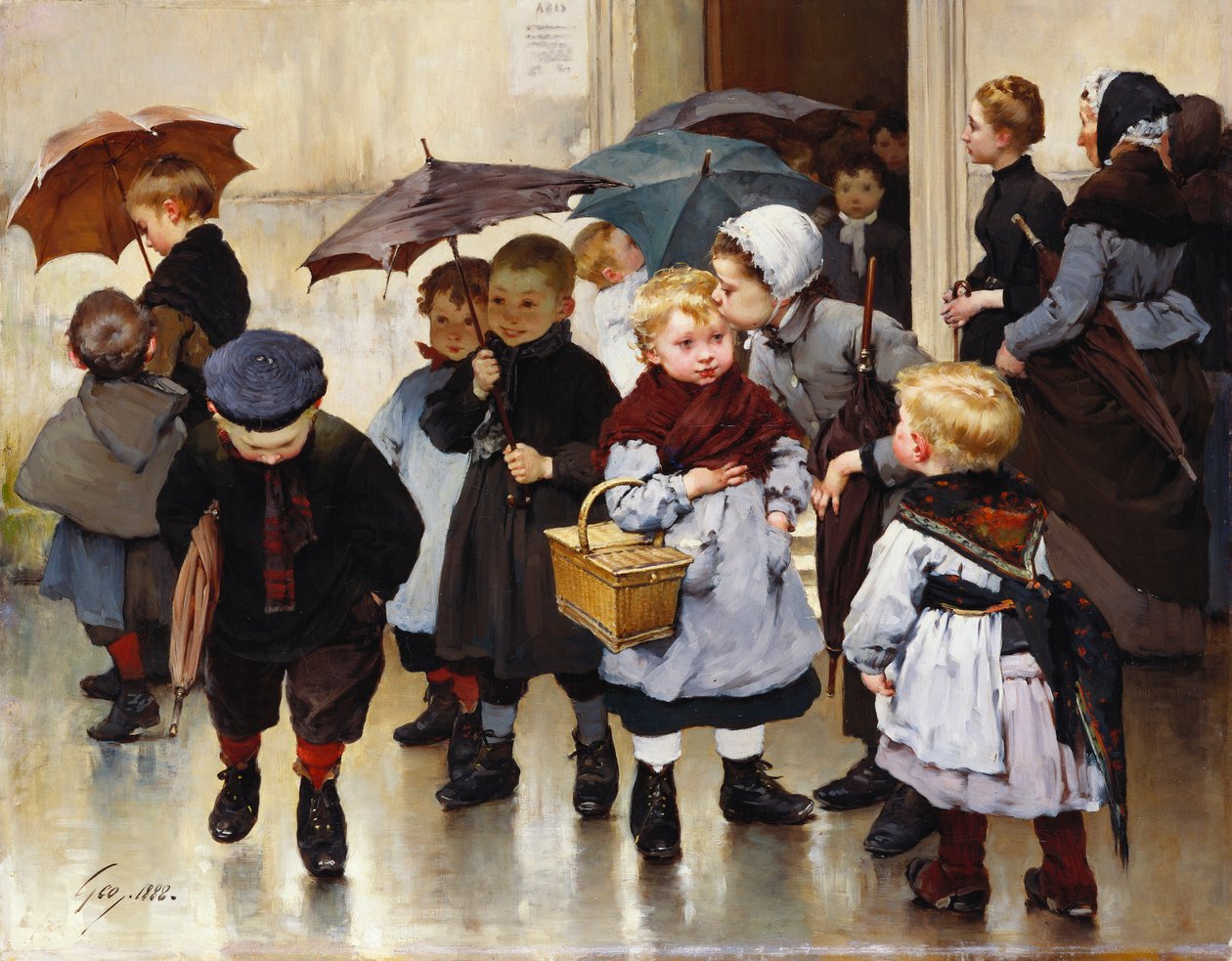 Kilép az osztályból, 1888 alkotó: Henri Jules Jean Geoffroy