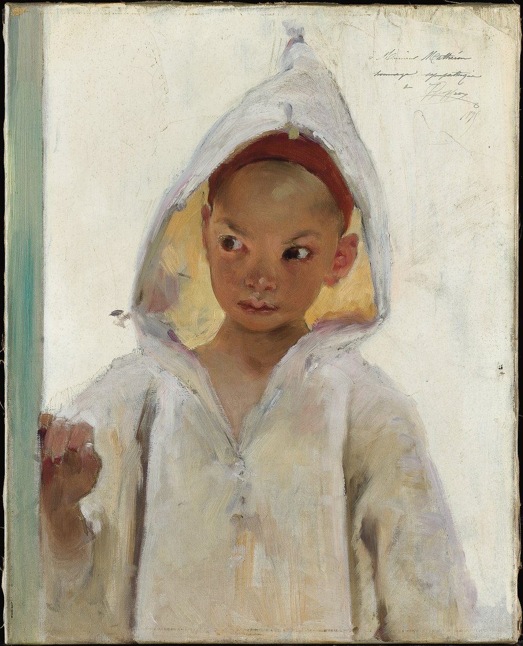 Egy égetőt viselő fiatal fiú portréja alkotó: Henri Jules Jean Geoffroy