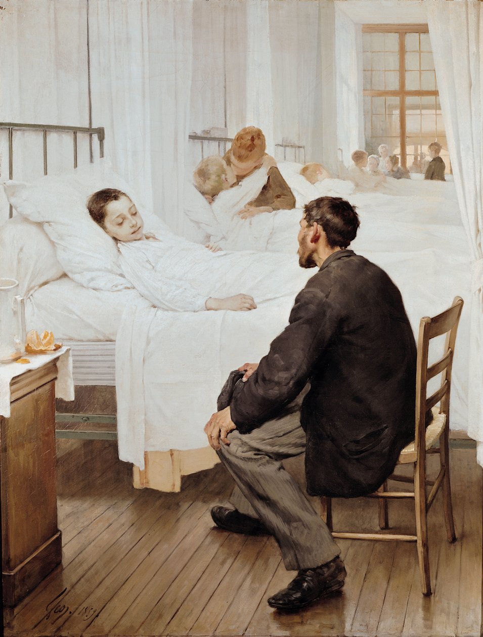 Látogatói nap a kórházban, 1889 alkotó: Henri Jules Jean Geoffroy