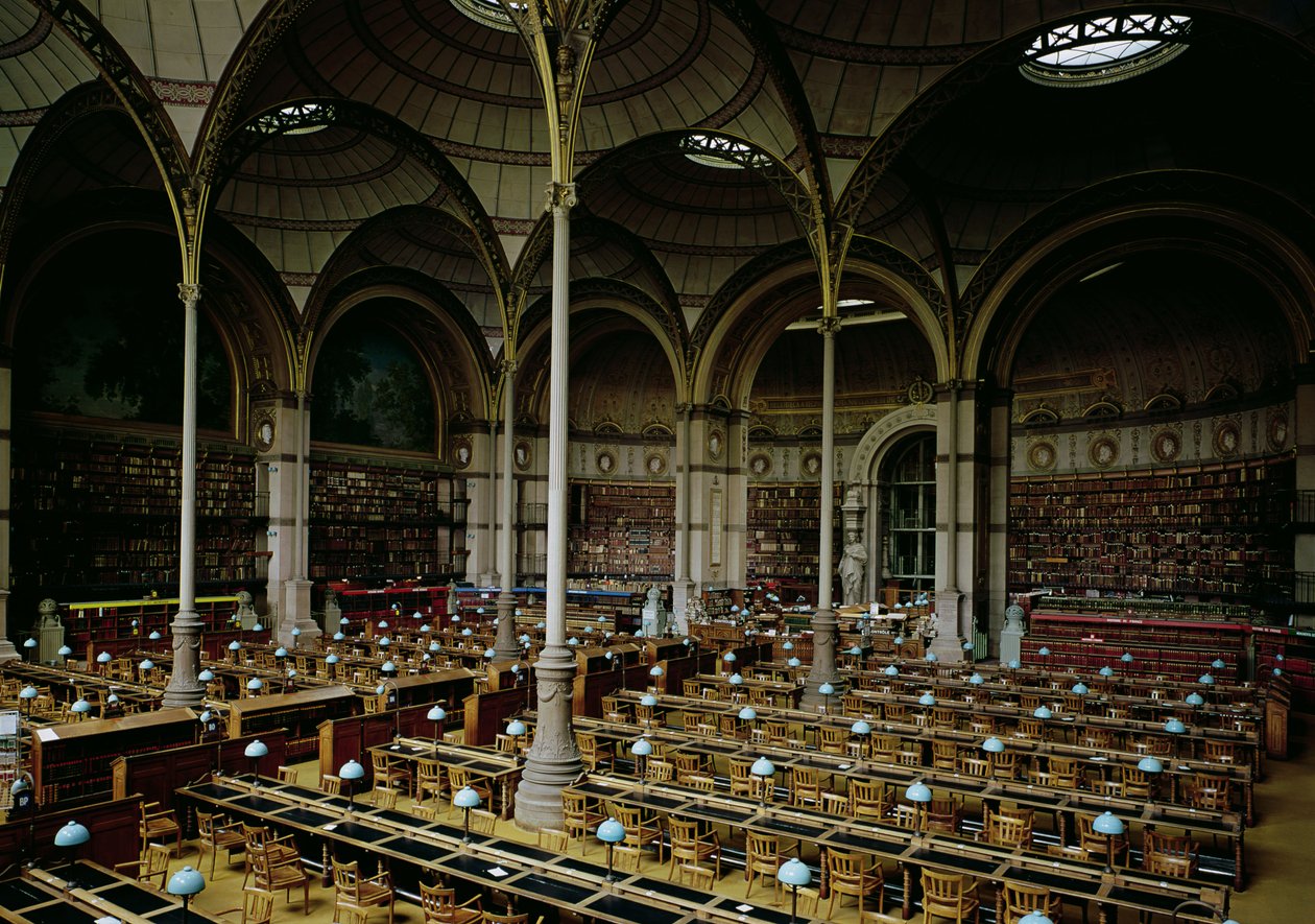 A Salle des Imprimes belseje, 1868 alkotó: Henri Labrouste