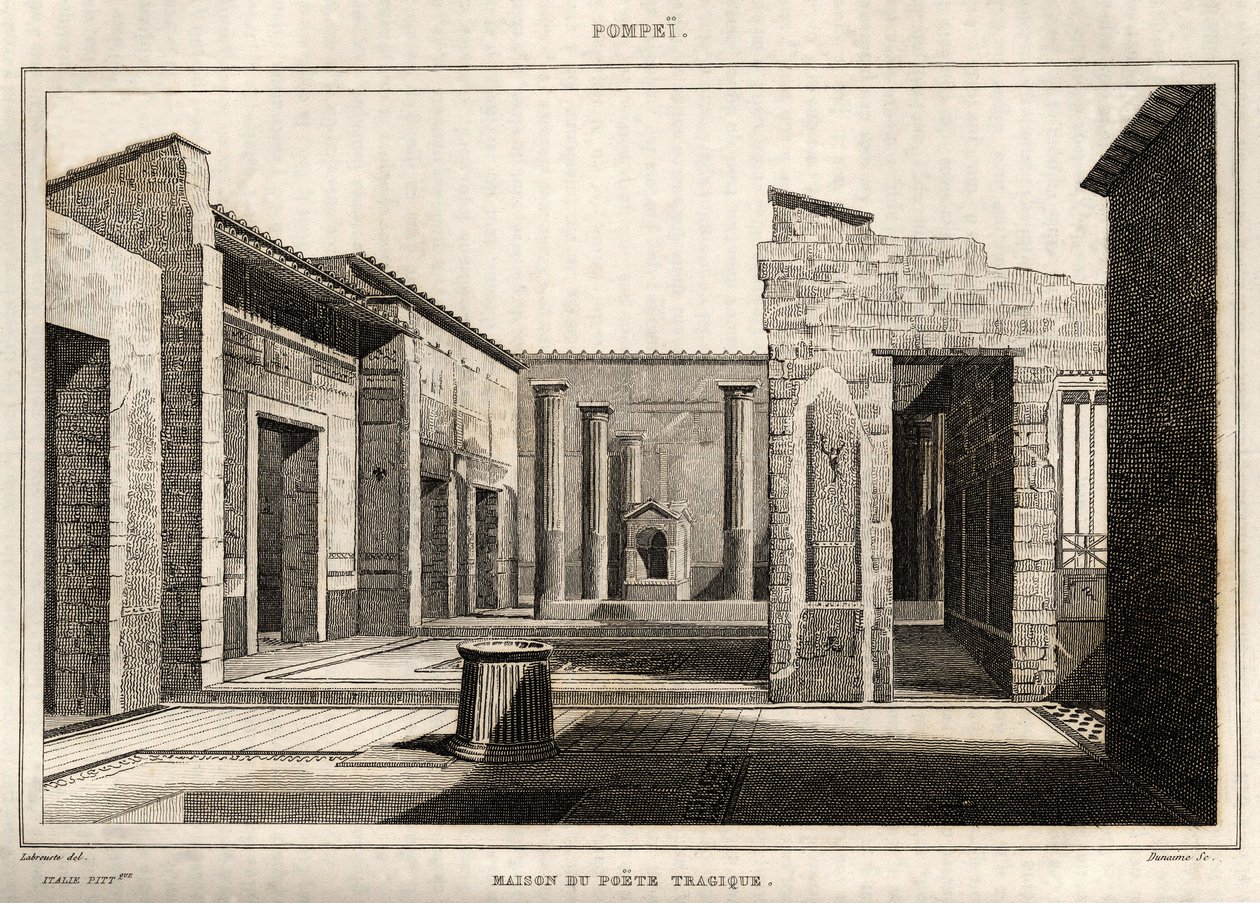 A tragikus költő háza, Pompeiben, Labrouste metszet alkotó: Henri Labrouste
