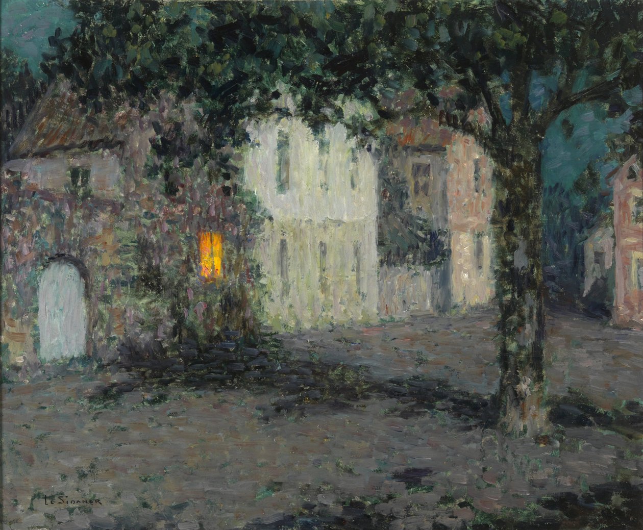 Holdfényes Városi tér Cherbourgban, 1934 körül alkotó: Henri Le Sidaner