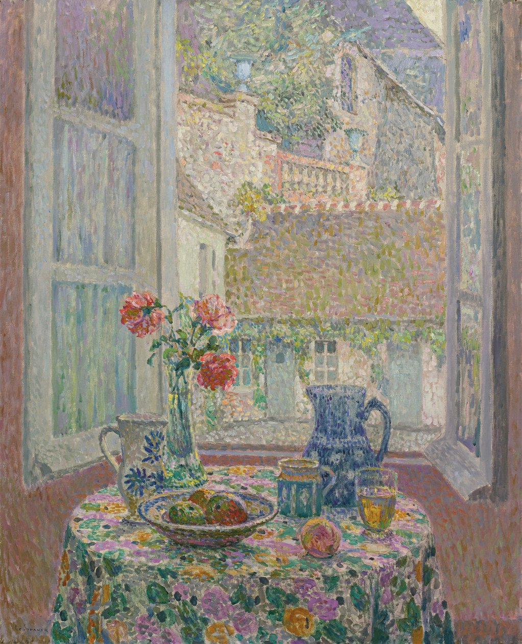Udvarra néző asztal, 1926 alkotó: Henri Le Sidaner
