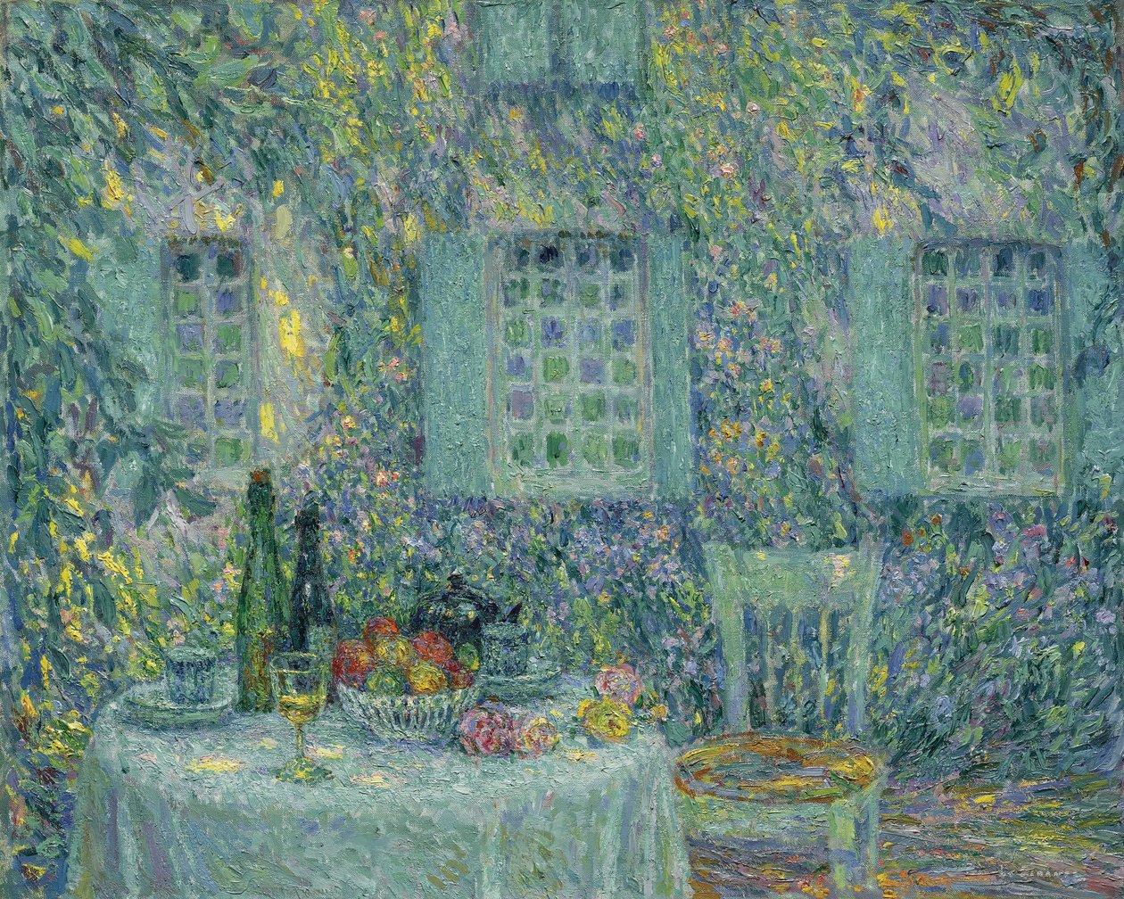 Az asztal. A Nap a leveleken, Gerberoy, 1917 alkotó: Henri Le Sidaner