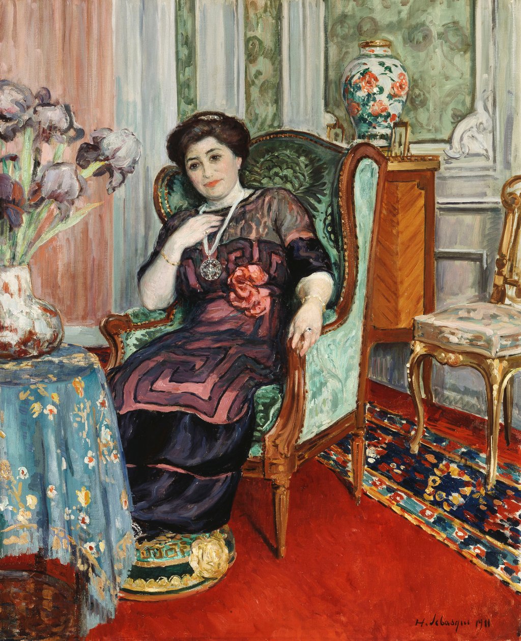 Egy nő ül egy széken; Fotelben ülő nő, 1911 alkotó: Henri Lebasque
