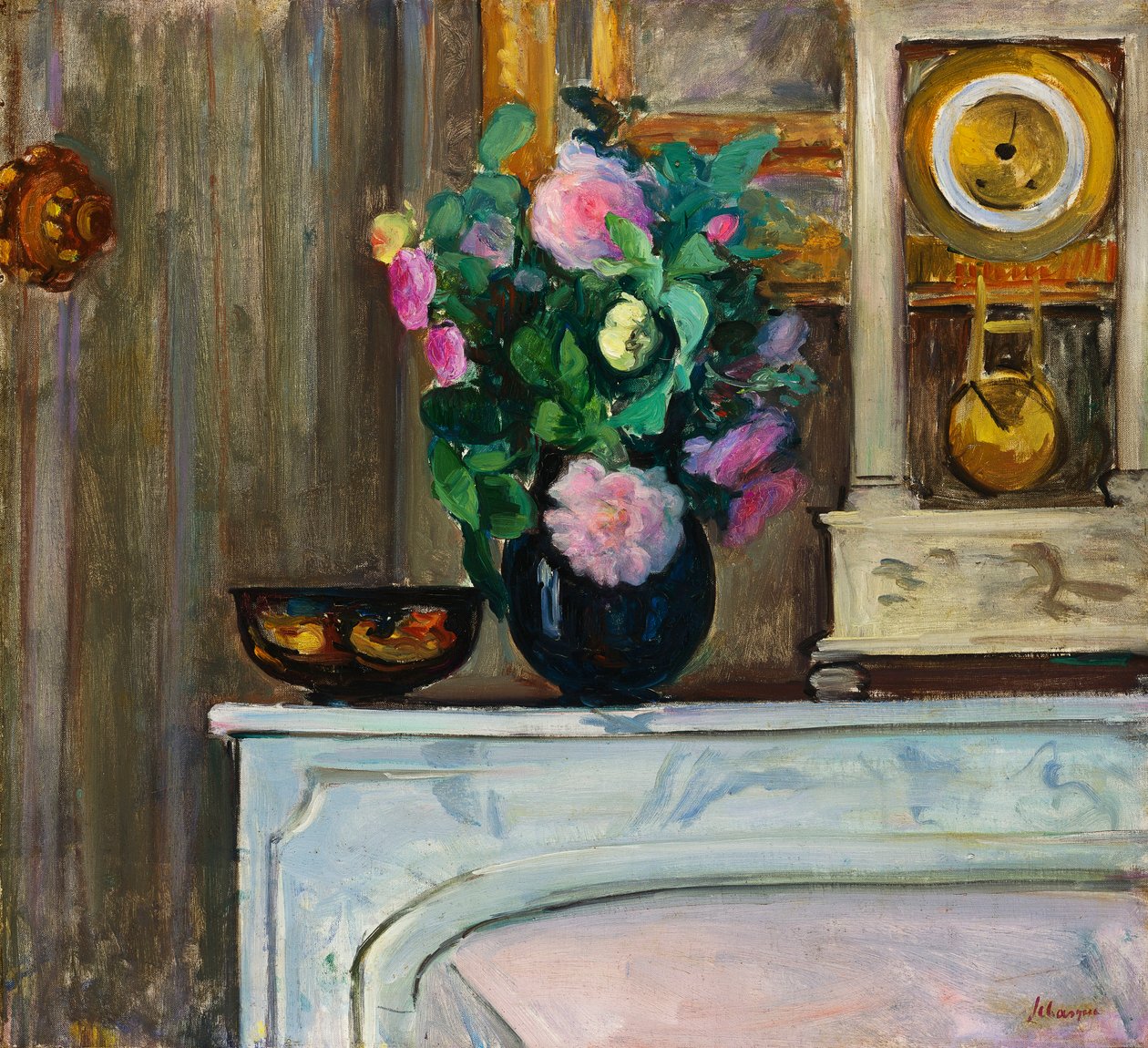 Virágcsokor a kandallóban, 1920 alkotó: Henri Lebasque