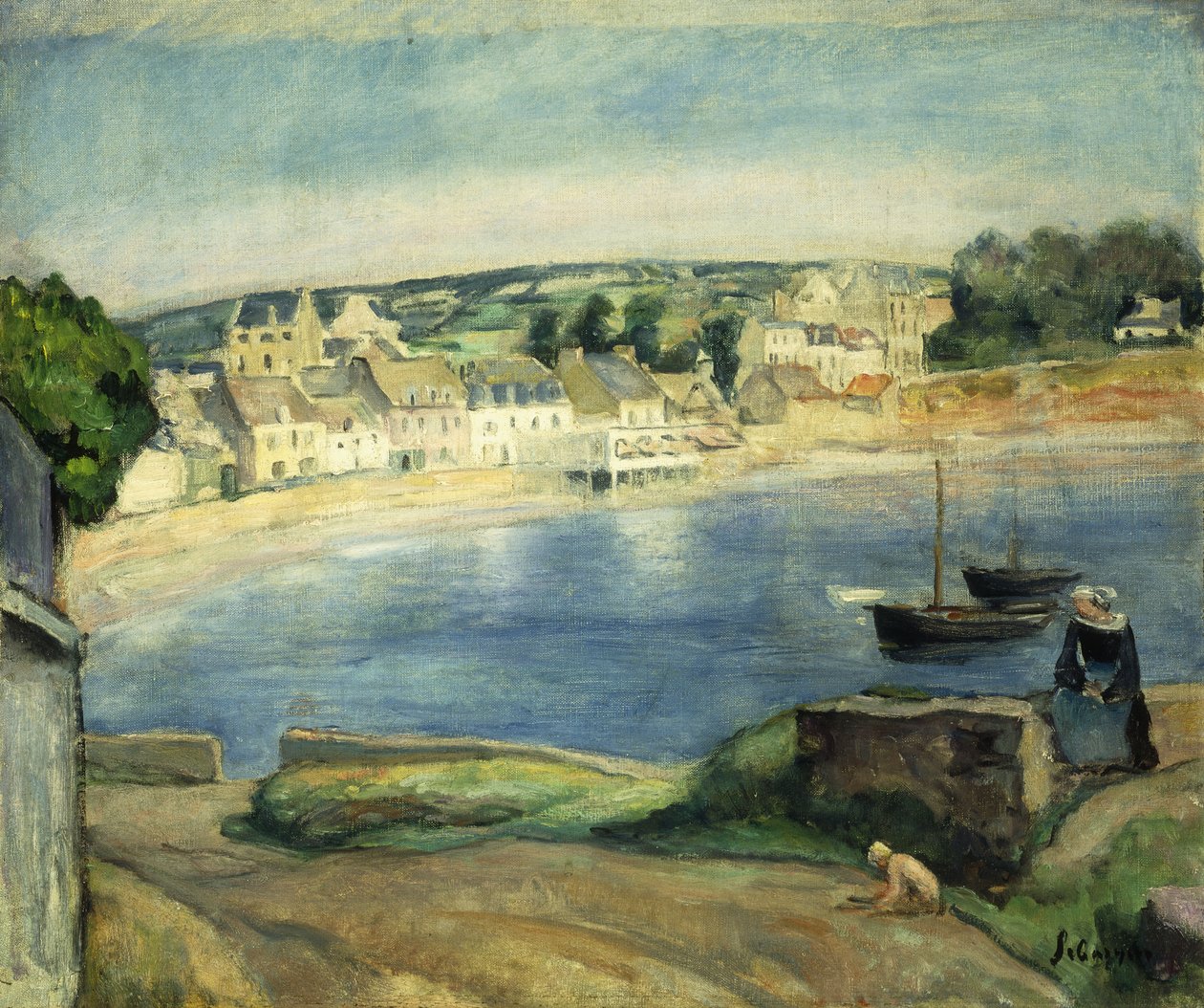 Breton táj a Midgetnél; Bretagne tája Midgetig, alkotó: Henri Lebasque