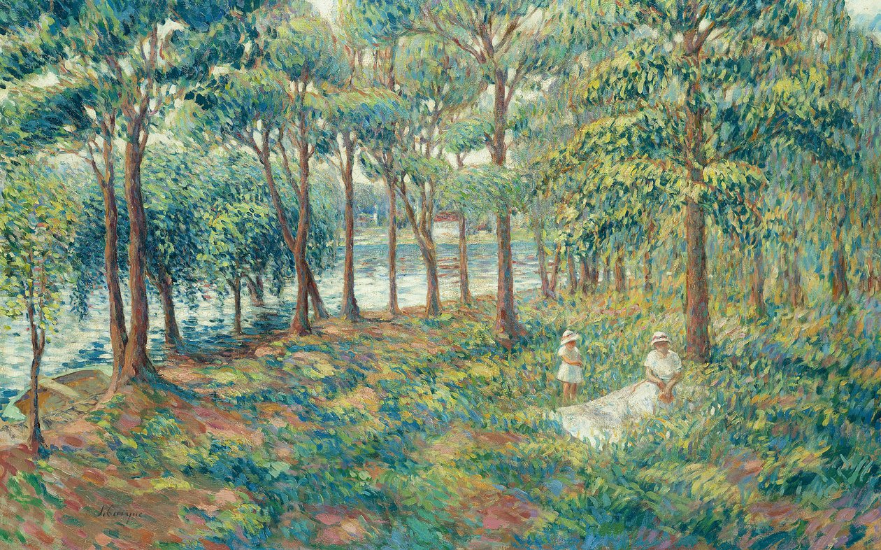 Madame Lebasque és fia a Marne partján, 1899 alkotó: Henri Lebasque