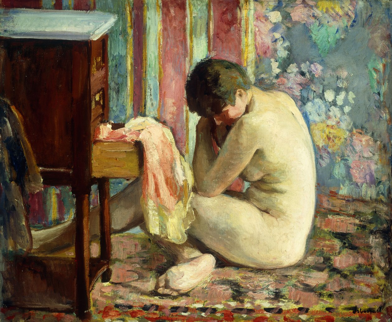 Akt rózsaszín inggel; Nu a la Chemise Rose, 1926 alkotó: Henri Lebasque