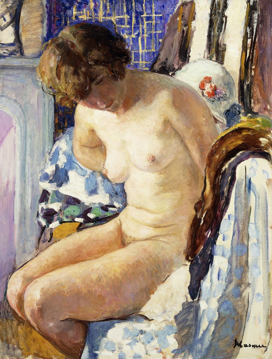 Ülő akt; Nu Assise, alkotó: Henri Lebasque