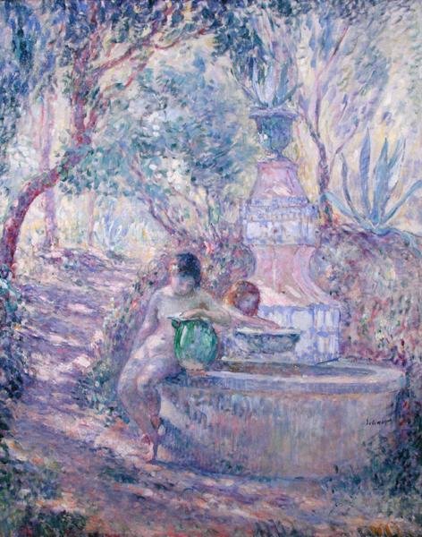 A St. Tropezi szökőkút, 1895 körül (olaj, vászon) alkotó: Henri Lebasque