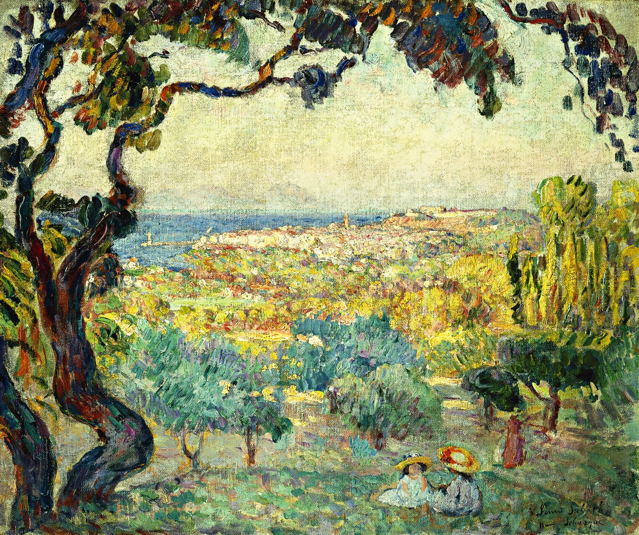 Két gyerek tengerparti tájon; Két gyerek egy tengeri tájon, alkotó: Henri Lebasque