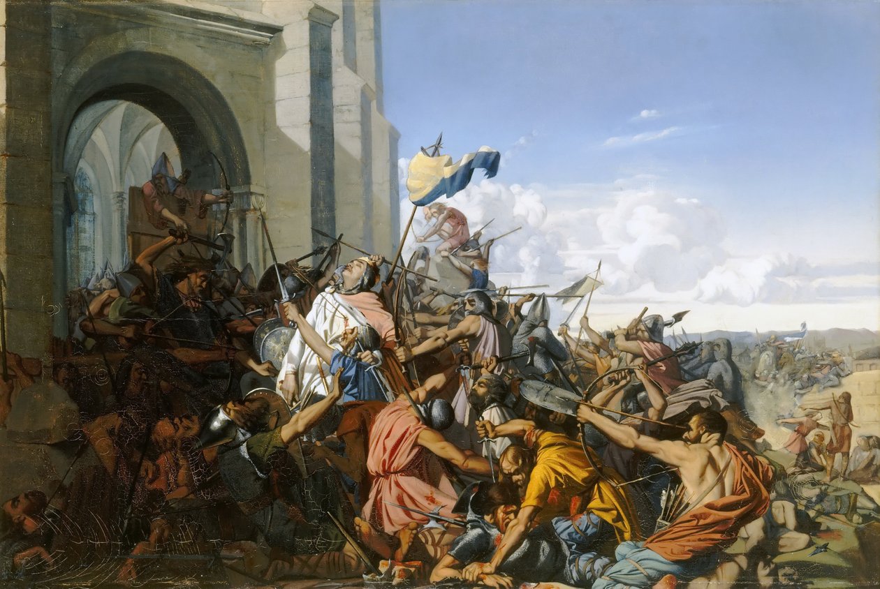 Robert le Fort halála a brissarthe-i csatában, 866 alkotó: Henri Lehmann