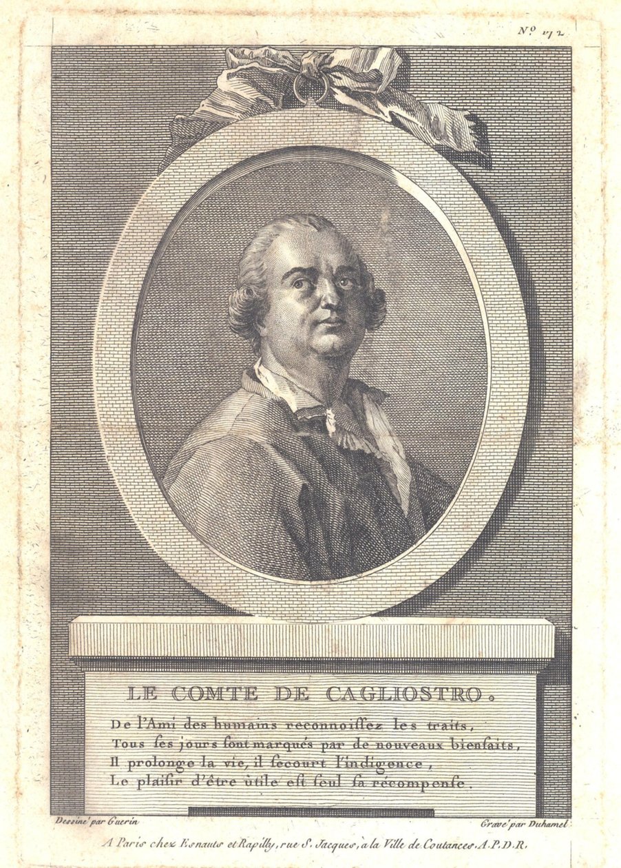 Alessandro di Cagliostro gróf 1743-1795, 1781 alkotó: Henri Louis Duhamel du Monceau